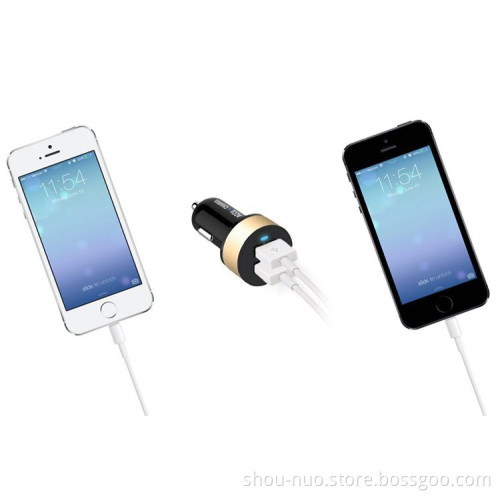 SN-143-R black+blue 3.4A dual usb car charger for mobile phone desktop devices
